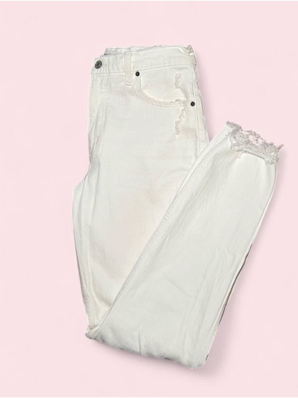 Abercrombie & Fitch The Skinny High Rise White Jeans